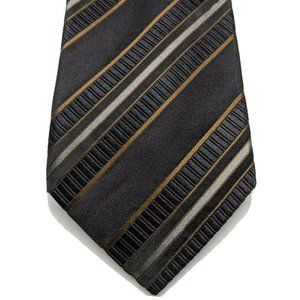 XMI Platinum Striped Necktie Made w/ Italian Silk